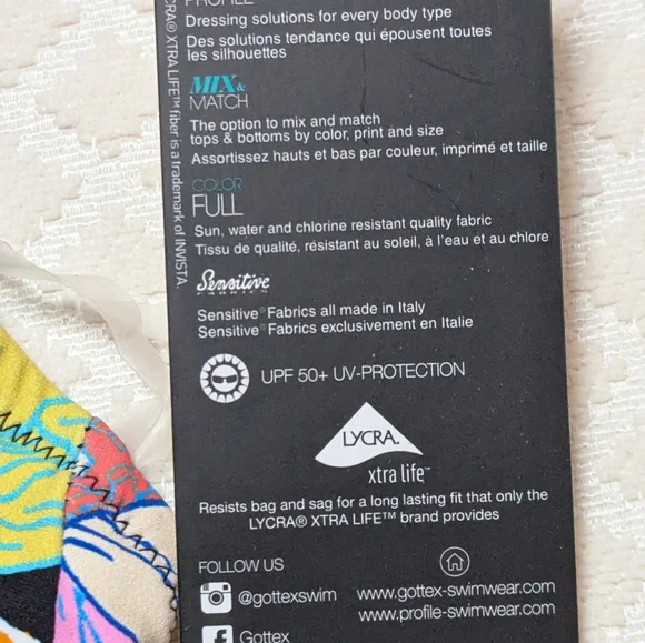 Profile By Gottex Floral One Piece Swimsuit - Black, Orange, Blue - Picture 8 of 9